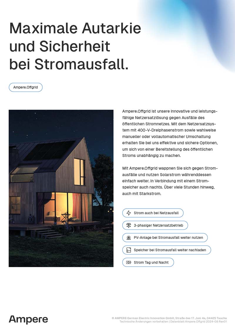 Datenblatt zu Ampere.Offgrid Netzersatzlösung gegen Stromausfälle